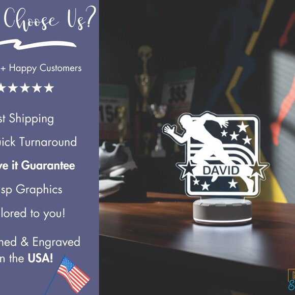 Personalized Runner LED Night Light for Athletes - Picture 4 of 8